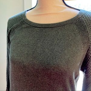 LOFT Outlet Soft Olive Green Crewneck Textured Space-dyed Heathered Sweater